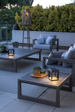 SKAAL - Rectangular low ceramic garden side table by Les Jardins® - view 3
